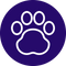 Icono de huella de perro representando productos para mascotas Honduras disponibles en nuestra colección