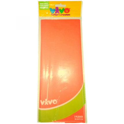 PAPEL CHINA NARANJA FLUOR 1/3 MG-91 VIVO