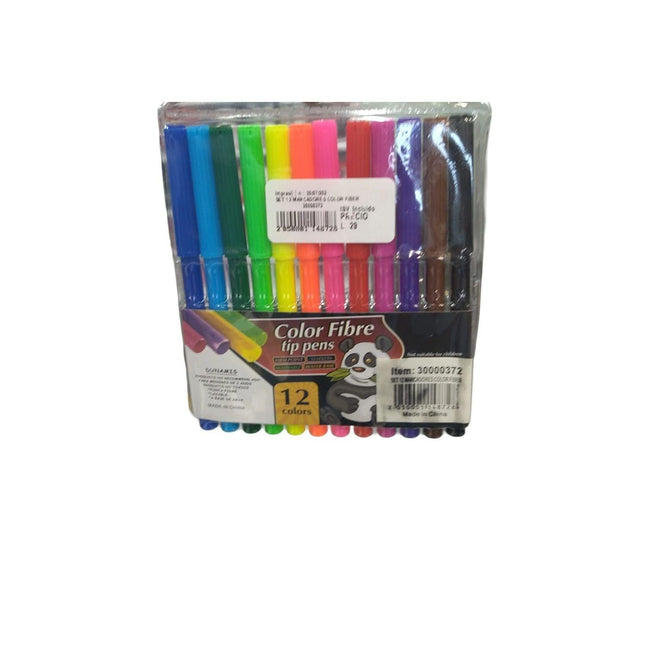 SET 12 MARCADORES COLOR FIBER