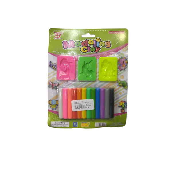 MASA P/MOLDEAR 12 COLORES C/3 MOLDES