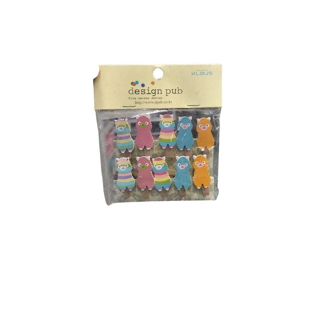 GANCHO DE MADERA 10PC LLAMA