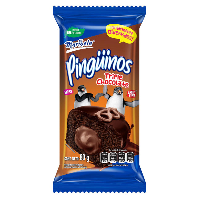 PINGUINO TRIPLE CHOCOLA 1P 80G FLOW MAR