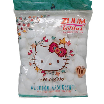 ALGODON BOLITA HELLO KITY 100 PZ ZUUM