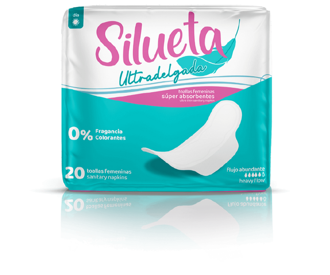 TOALLA FEMENINA ULTRA DELGADA SILUETA 20