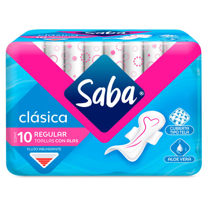 TOALLA SABA CLASICA C/ALAS 10U CJ 24S